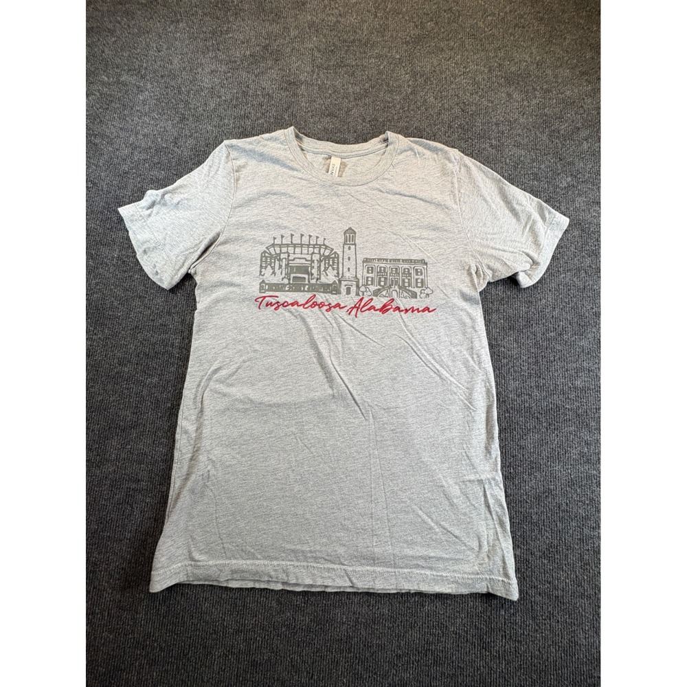 Bella Canvas Tuscaloosa Alabama Skyline Graphic T-Shirt Gray Mens Medium